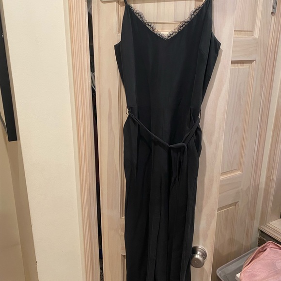 LAGENCE DIA CAMISOLE LACE TRIM WIDE LEG JUMPSUIT - Picture 3 of 5